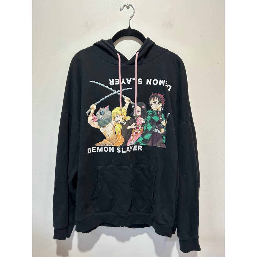 Demon Slayer black hoodie size XXXL (adult XL actual fit?) front graphic anime